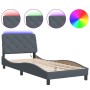 Estructura cama con luces LED terciopelo gris oscuro 90x190 cm de vidaXL, Camas y somieres - Ref: Foro24-3213826, Precio: 154...