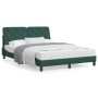 Dark green velvet bed frame with lights 140x200 cm by vidaXL, Beds and slatted bases - Ref: Foro24-3213858, Price: 230,28 €, ...