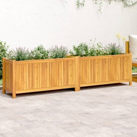 Jardinera con forro madera maciza de acacia 199x38,5x50 cm de vidaXL, Maceteros y jardineras - Ref: Foro24-366443, Precio: 18...