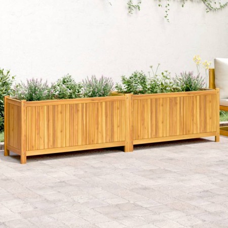 Planter with solid acacia wood lining 199x38.5x50 cm by vidaXL, Pots and planters - Ref: Foro24-366443, Price: 185,76 €, Disc...