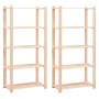 5-level shelf, 2 units, solid pine wood, 250 kg by vidaXL, Industrial shelving - Ref: Foro24-3051113, Price: 159,01 €, Discou...