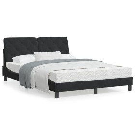 Bett mit schwarzer Samtmatratze 140x190 cm von vidaXL, Betten und Lattenroste - Ref: Foro24-3208654, Preis: 375,03 €, Rabatt: %