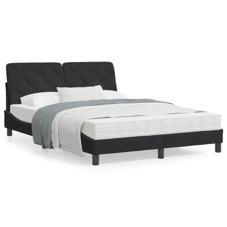 Bed with black velvet mattress 140x190 cm by vidaXL, Beds and slatted bases - Ref: Foro24-3208654, Price: 382,53 €, Discount: %