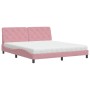 Cama con colchón terciopelo rosa 180x200 cm de vidaXL, Camas y somieres - Ref: Foro24-3208675, Precio: 479,62 €, Descuento: %