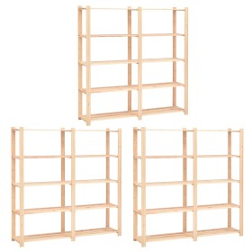 Shelving 5 levels 3 units solid pine wood 500 kg by vidaXL, Industrial shelving - Ref: Foro24-3051110, Price: 353,28 €, Disco...