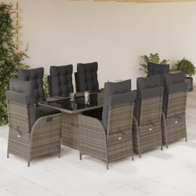 Garden dining set 9 pieces and gray synthetic rattan cushions by vidaXL, Garden sets - Ref: Foro24-3213123, Price: 1,00 €, Di...