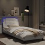 Bed frame with LED lights white synthetic leather 80x200 cm by vidaXL, Beds and slatted bases - Ref: Foro24-3214069, Price: 1...