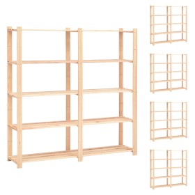 5-level shelf, 5 units, solid pine wood, 500 kg by vidaXL, Industrial shelving - Ref: Foro24-3051111, Price: 650,52 €, Discou...