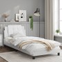 Bed frame with LED lights white synthetic leather 90x190 cm by vidaXL, Beds and slatted bases - Ref: Foro24-3214076, Price: 1...