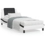 Estructura cama con LED cuero sintético blanco y negro 90x190cm de vidaXL, Camas y somieres - Ref: Foro24-3214081, Precio: 14...