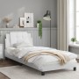 Bed frame with LED lights white synthetic leather 90x200 cm by vidaXL, Beds and slatted bases - Ref: Foro24-3214083, Price: 1...