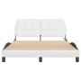 Estructura cama con luces LED cuero sintético blanco 120x200 cm de vidaXL, Camas y somieres - Ref: Foro24-3214097, Precio: 20...