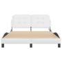 Estructura cama con luces LED cuero sintético blanco 140x190 cm de vidaXL, Camas y somieres - Ref: Foro24-3214104, Precio: 21...