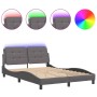 Estructura cama con luces LED cuero sintético gris 140x190 cm de vidaXL, Camas y somieres - Ref: Foro24-3214106, Precio: 193,...