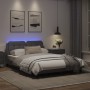 Bed frame with LED lights gray synthetic leather 140x190 cm by vidaXL, Beds and slatted bases - Ref: Foro24-3214106, Price: 2...