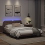 Bed frame with LED lights brown synthetic leather 140x200 cm by vidaXL, Beds and slatted bases - Ref: Foro24-3214112, Price: ...