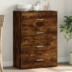 Smoked oak engineered wood sideboard 60x31x84 cm by vidaXL, Sideboards - Ref: Foro24-840503, Price: 86,25 €, Discount: %