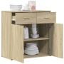 Aparador de madera de ingeniería roble Sonoma 79x38x80 cm de vidaXL, Aparadores - Ref: Foro24-840522, Precio: 95,99 €, Descue...