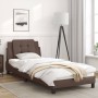 Bed frame with headboard brown synthetic leather 80x200cm by vidaXL, Beds and slatted bases - Ref: Foro24-3208144, Price: 135...