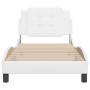 Bed frame with headboard white synthetic leather 90x190cm by vidaXL, Beds and slatted bases - Ref: Foro24-3208150, Price: 137...