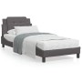 Bed frame with headboard gray synthetic leather 90x200 cm by vidaXL, Beds and slatted bases - Ref: Foro24-3208159, Price: 136...