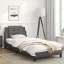 Bed frame with headboard gray synthetic leather 90x200 cm by vidaXL, Beds and slatted bases - Ref: Foro24-3208159, Price: 136...