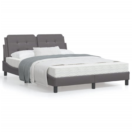 Estructura de cama con cabecero cuero sintético gris 120x200cm de vidaXL, Camas y somieres - Ref: Foro24-3208173, Precio: 173...