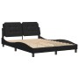 Estructura de cama con cabecero cuero sintético negro 140x200cm de vidaXL, Camas y somieres - Ref: Foro24-3208184, Precio: 17...