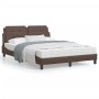 Estructura de cama cabecero cuero sintético marrón 140x200 cm de vidaXL, Camas y somieres - Ref: Foro24-3208186, Precio: 205,...