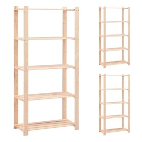 Shelving 5 levels 3 units solid pine wood 250 kg by vidaXL, Industrial shelving - Ref: Foro24-3051114, Price: 237,34 €, Disco...