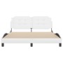 Estructura de cama cabecero cuero sintético blanco 160x200 cm de vidaXL, Camas y somieres - Ref: Foro24-3208192, Precio: 210,...