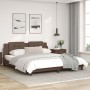 Brown synthetic leather headboard bed frame 180x200 cm by vidaXL, Beds and slatted bases - Ref: Foro24-3208200, Price: 216,38...