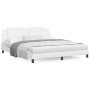 Estructura de cama cabecero cuero sintético blanco 180x200 cm de vidaXL, Camas y somieres - Ref: Foro24-3208199, Precio: 203,...