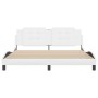 Estructura de cama cabecero cuero sintético blanco 180x200 cm de vidaXL, Camas y somieres - Ref: Foro24-3208199, Precio: 212,...