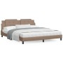 Cappuccino synthetic leather headboard bed frame 180x200cm by vidaXL, Beds and slatted bases - Ref: Foro24-3208202, Price: 21...