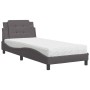 Cama con colchón cuero sintético gris 90x200 cm de vidaXL, Camas y somieres - Ref: Foro24-3208841, Precio: 278,49 €, Descuent...