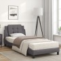 Bed with gray synthetic leather mattress 90x200 cm by vidaXL, Beds and slatted bases - Ref: Foro24-3208841, Price: 278,49 €, ...