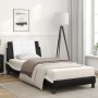 Bed with black and white synthetic leather mattress 90x200 cm by vidaXL, Beds and slatted bases - Ref: Foro24-3208843, Price:...