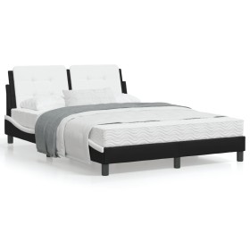 Bed with black and white synthetic leather mattress 120x200 cm by vidaXL, Beds and slatted bases - Ref: Foro24-3208857, Price...