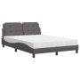 Bed with gray synthetic leather mattress 140x190 cm by vidaXL, Beds and slatted bases - Ref: Foro24-3208862, Price: 371,98 €,...