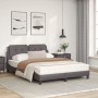 Bed with gray synthetic leather mattress 140x190 cm by vidaXL, Beds and slatted bases - Ref: Foro24-3208862, Price: 371,98 €,...