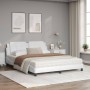 Bed with white synthetic leather mattress 160x200 cm by vidaXL, Beds and slatted bases - Ref: Foro24-3208874, Price: 480,61 €...