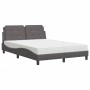 Bed with gray synthetic leather mattress 140x200 cm by vidaXL, Beds and slatted bases - Ref: Foro24-3208869, Price: 433,23 €,...