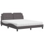 Bed with gray synthetic leather mattress 160x200 cm by vidaXL, Beds and slatted bases - Ref: Foro24-3208876, Price: 419,33 €,...