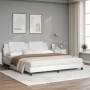 Bed with white synthetic leather mattress 180x200 cm by vidaXL, Beds and slatted bases - Ref: Foro24-3208881, Price: 440,79 €...