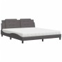 Bed with gray synthetic leather mattress 180x200 cm by vidaXL, Beds and slatted bases - Ref: Foro24-3208883, Price: 447,68 €,...