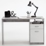 FMD Desk with 1 drawer concrete and white color 123x50x76.5 cm by FMD, Desks - Ref: Foro24-428738, Price: 139,53 €, Discount: %