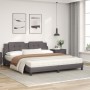 Bed with gray synthetic leather mattress 180x200 cm by vidaXL, Beds and slatted bases - Ref: Foro24-3208883, Price: 447,68 €,...