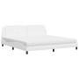 Bed with white synthetic leather mattress 200x200 cm by vidaXL, Beds and slatted bases - Ref: Foro24-3208888, Price: 484,33 €...