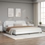 Bed with white synthetic leather mattress 200x200 cm by vidaXL, Beds and slatted bases - Ref: Foro24-3208888, Price: 484,33 €...